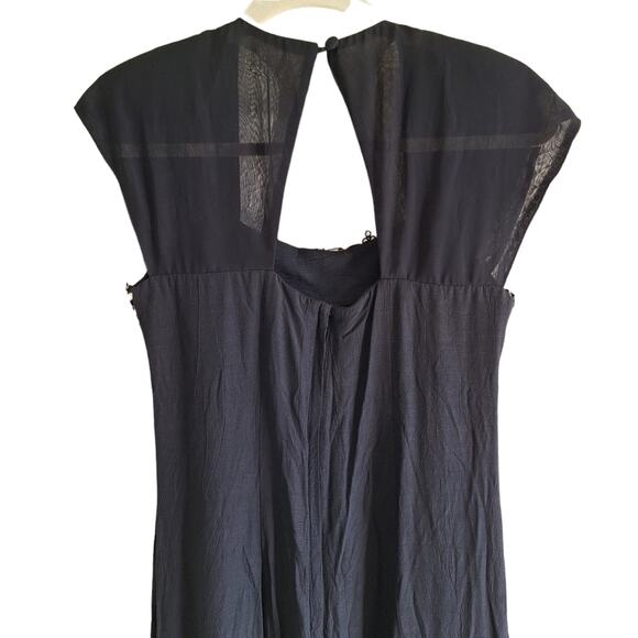 Vintage CL Carole Little Black Formal Dress w Ivory Detail - Picture 4 of 7